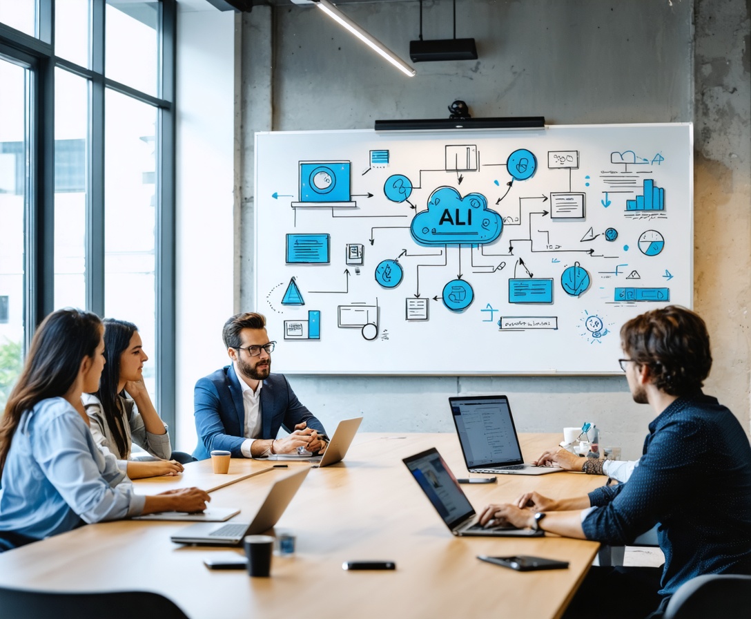 Mitarbeiter eines Automobilherstellers in einem praktischen KI-Workshop